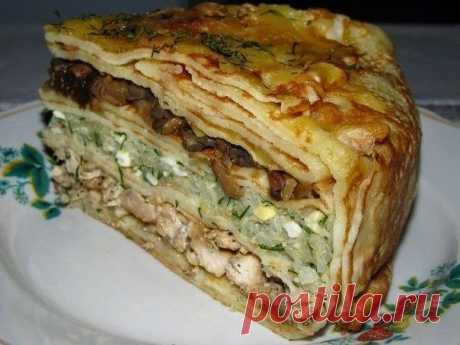 Лучшие кулинарные рецепты: "Блинный курник"