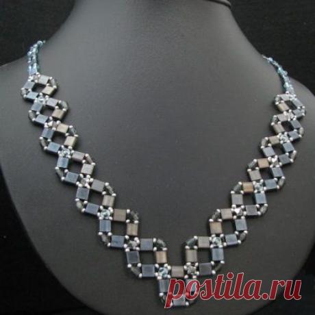 Kit Blue braided necklace Tila jeans | beadwork - necklake