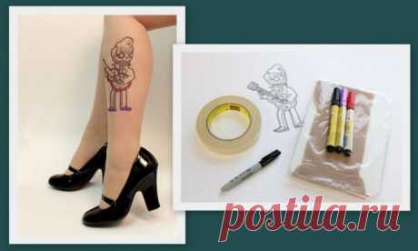 временные тату на колготках (Алена Е) / Носки, колготки, леггинсы / Модный сайт о стильной переделке одежды и интерьера