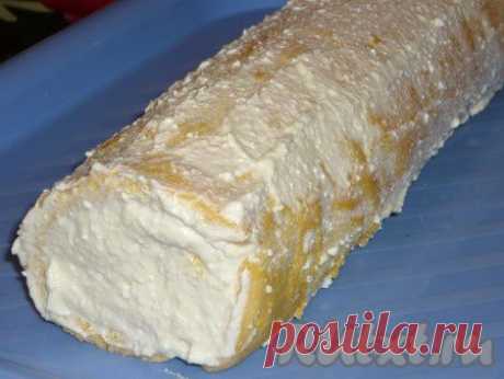 Бисквитный рулет "Хлопушка" с творожным кремом | Домашняя выпечка