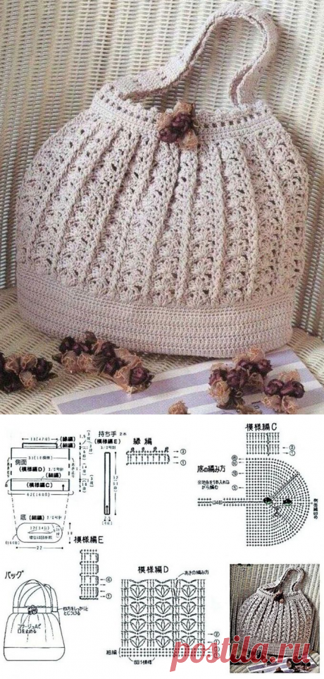 Вязаная сумка своими руками крючком – схемы вязания по японским мотивам