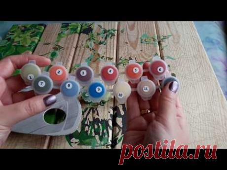 Раскраска по номерам "Маки в вазе" / Мой процесс и советы / Раскраска по дереву