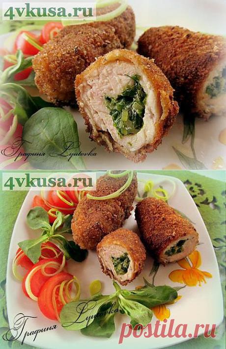 Рулетики из индейки а-ля котлеты по-киевски | 4vkusa.ru