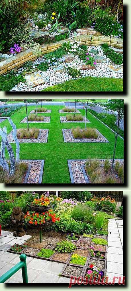 » Интересное использование гальки на участке…