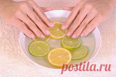 для ногтей с йодом и лимонным соком .