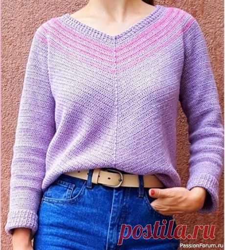 Джемпер «Чайка». Видео МК | Женская одежда крючком. Схемы и описание