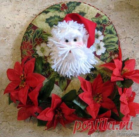 Шьем Рождественское панно. САНТА-КЛАУС.