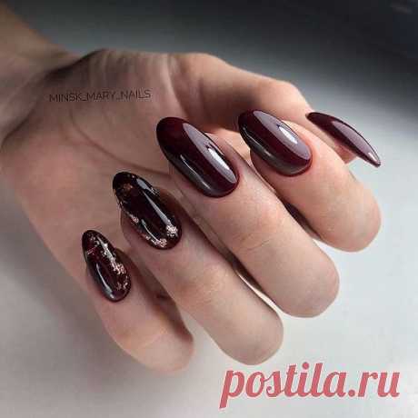 Красивый бордовый маникюр - лучшие идеи дизайна