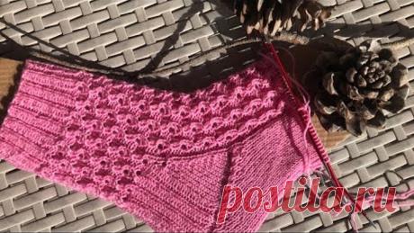 Узор для носков без заморочек / Простой и эффектный узор спицами / Красивый узор для носочков