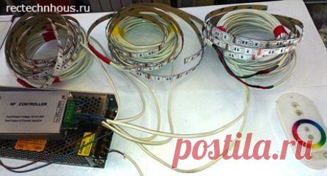Подключаем светодиодные ленты к контроллеру...