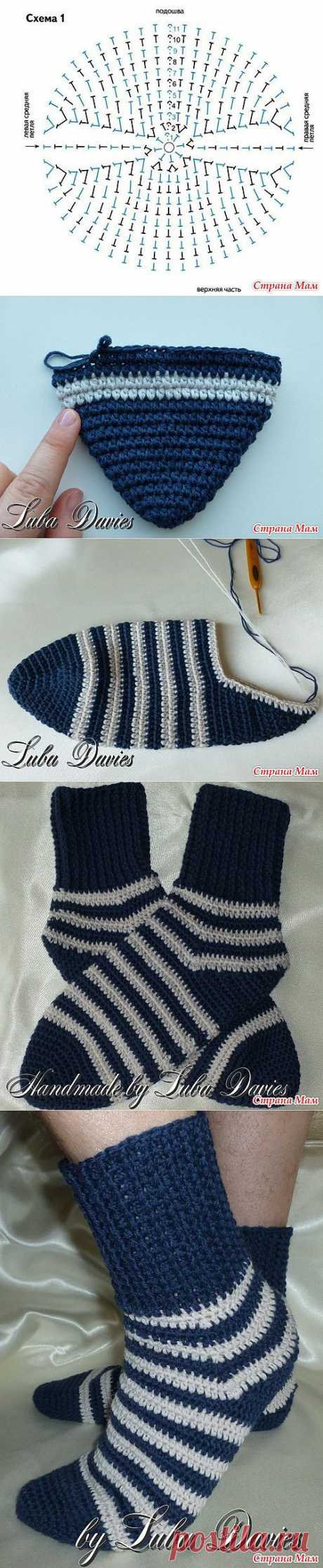 Мужские носки крючком. Мастер-класс (Размер 42): Дневник группы "Вязание" - Страна Мам