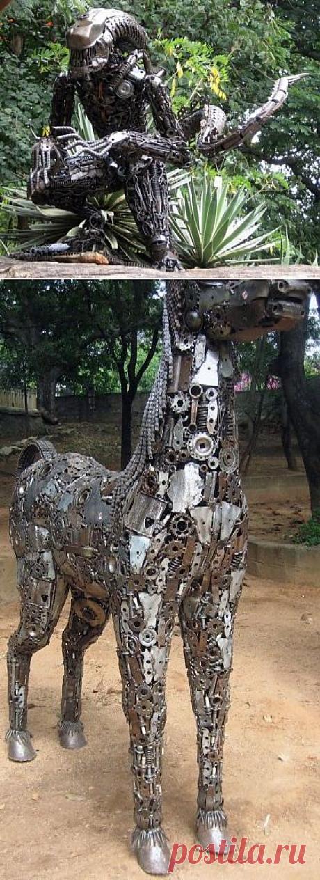 Скульптуры из автомобильных деталей / Я - суперпупер