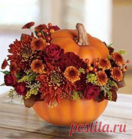 Тыквы как вазы