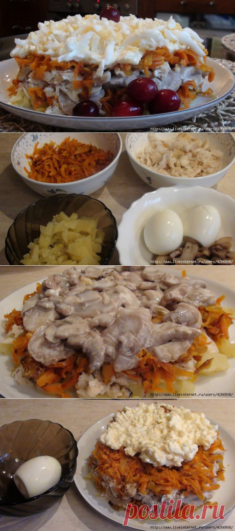 Вкусный салат с рыбой.