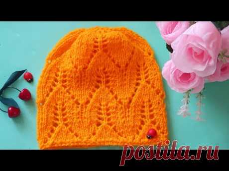 Детская летняя шапка спицами