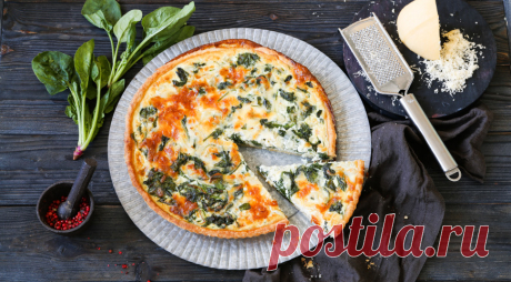 Киш со шпинатом и сыром