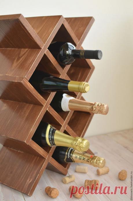 Купить "Маргарита", Деревянная винная полка, винный шкаф стеллаж из дерева в интернет магазине на Ярмарке Мастеров
