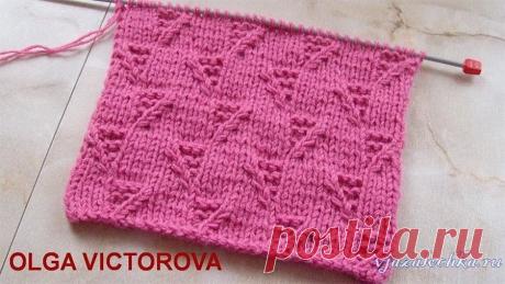 Француский узор спицами
Видео и описание: https://vjazalochka.ru/uzory-vyazaniya/spicami/frantsuskij-uzor-spicami