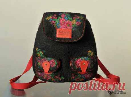 Рюкзак в технике валяние шерсти