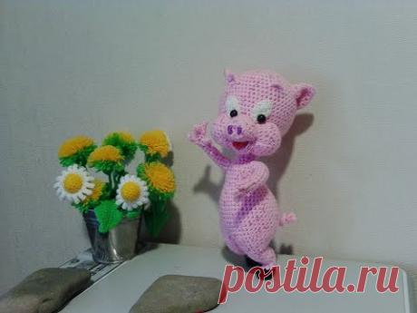 Поросенок Порки, ч.2. Porky pig, р.2. Amigurumi. Crochet. Амигуруми. Игрушки крючком.