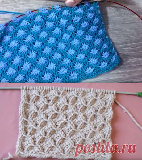 Два узора спицами (Видео Мастер классы)