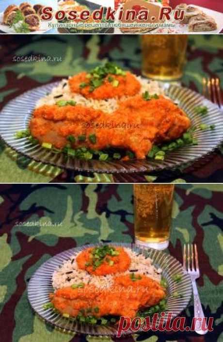 Курица тушеная в кабачковой икре.