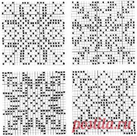 Снежинки. Самая красивая подборка из 50 узоров для вязания жаккарда и вышивки | Стильное вязание KNITMILO | Дзен