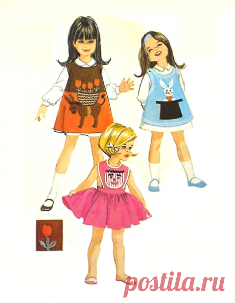 Сарафанчики для девочек с аппликацией