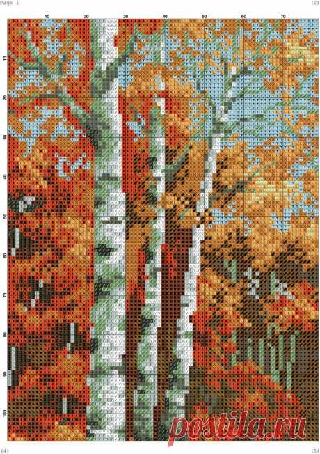 Вышивка Золотая роща скачать. Осенний пейзаж схема вышивки крестом. | Все о рукоделии: схемы, мастер классы, идеи на сайте labhousehold.com