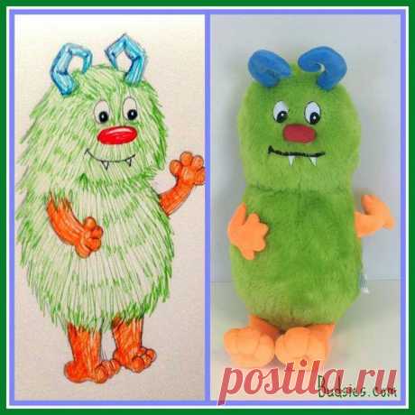 Игрушки, сшитые по рисункам детей / Малютка