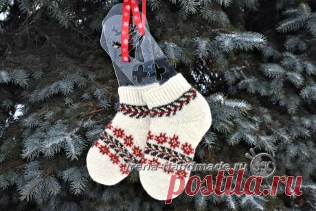 Носки с жаккардом «Рождество» (вязание, схемы и фото) - Irena Handmade