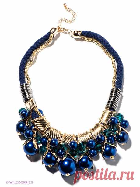 Колье Lovely Jewelry. Цвет синий, золотистый. Есть отзывы покупателей. Великолепное колье оригинального дизайна станет отличным дополнением к яркому образу - интернет-магазин Wildberries.ru