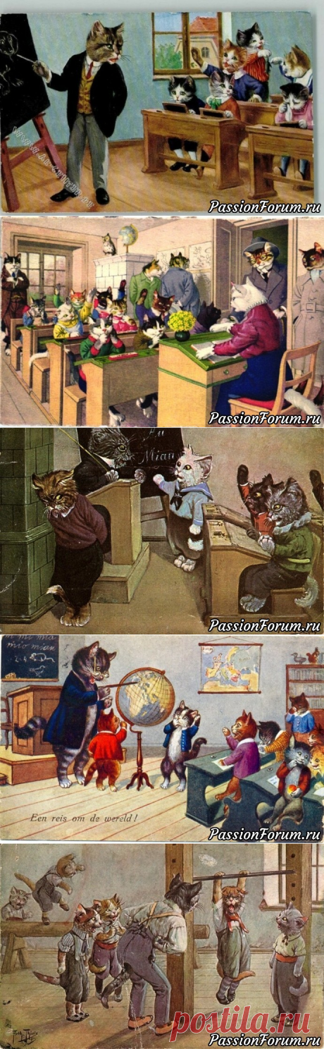 Немецкие открытки с котиками - запись пользователя алексис в сообществе Картинки для творчества в категории Животные и птицы