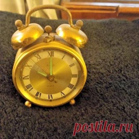 Vintage Florn Alarm clock Small Gold West Germany | eBay