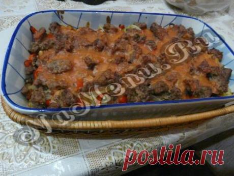 Запеканка с фаршем и картофелем