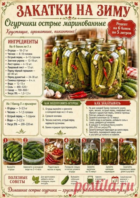 Огурчики острые маринованные