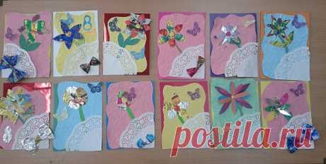 Детские поделки - Открытка для мамы к празднику 8-е марта