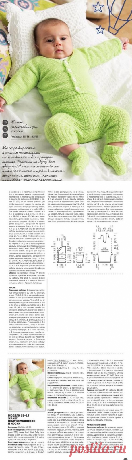 Вязание для новорожденных спицами. Вязаный комбинезон для малыша спицами