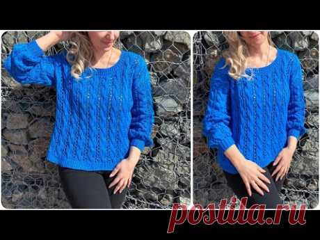 Джемпер спицами с косами Мастер класс Aran sweater pattern