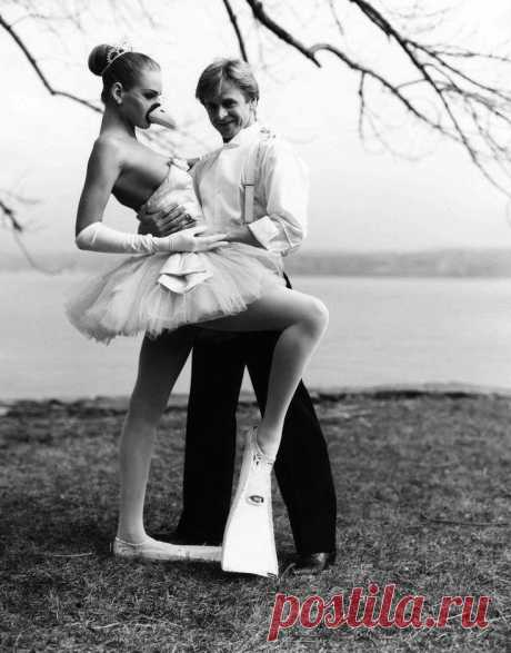 Михаил Барышников и 17-летняя Ума Турман на фото Артура Элгорта, 1987 год