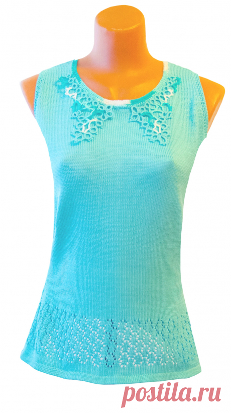Tunic Turquoise
Fabrication: Finished work
Description
The model is made on the basis of machine knit with lace trim tatting, openwork. Used in the manufacture of yarn 100% cotton. Piece is unique in design, very comfortable in hot weather (natural yarn, comfortable fit), will perfectly complement a summer wardrobe.
Brand: Studio Vita700