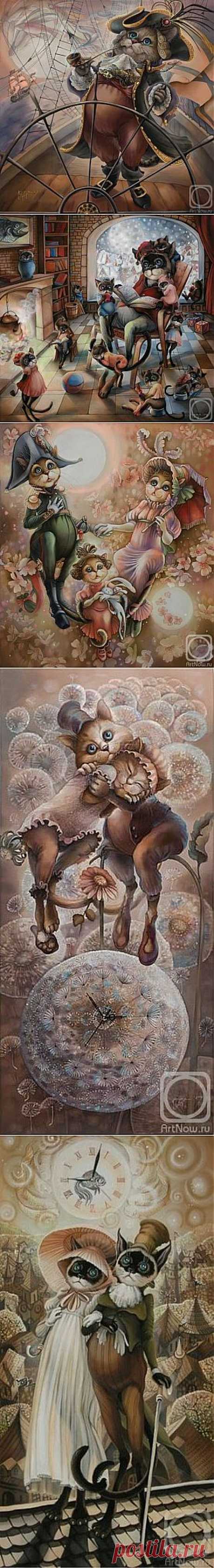 Кошки художницы Надежды Соколовой / Картинки для декупажа / PassionForum - мастер-классы по рукоделию