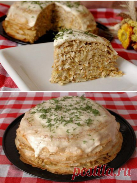 Рязанский блинный торт.