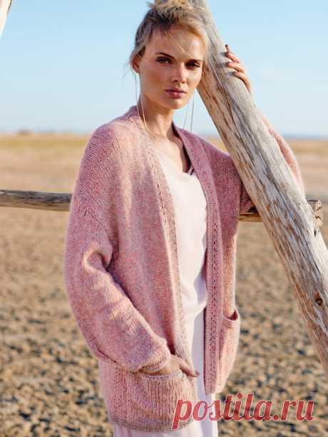 Кардиган без застежки с карманами