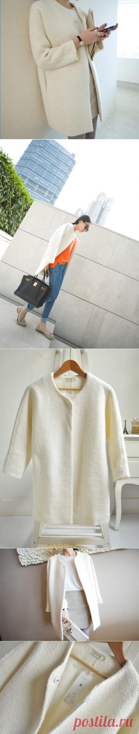 Европейский и американский светский длинная шерсть пальто темперамент элегантный белый ткань пальто купить на AliExpress