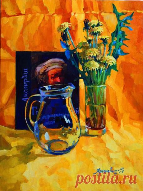 Картина масло холст "Одуванчики" 40х30 (4212082487) - Aukro.ua – больше чем аукцион