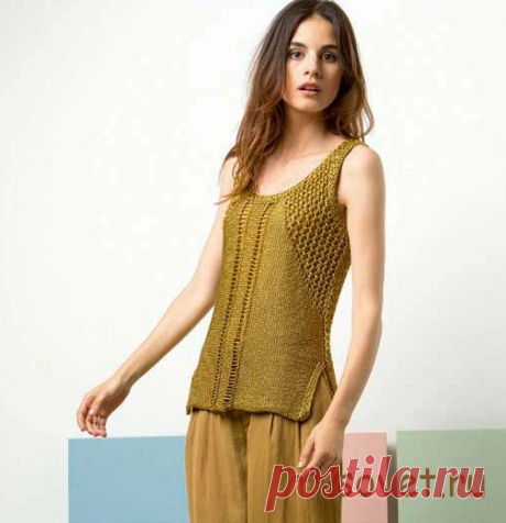 Летний топ спицами