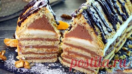 Без выпечки. Торт "Домик" из печенья | ЛУЧШИЕ РЕЦЕПТЫ RussianFood.com | Дзен