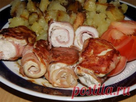 >Рулетики из куриной грудки - только 2 компонента, 5 минут работы и 10 минут у плиты