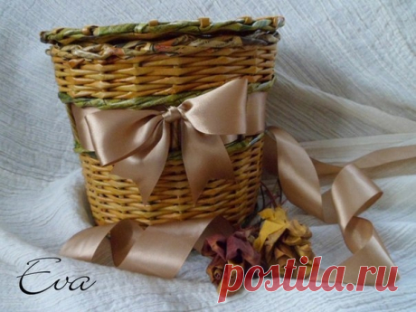 Плетем корзинки из газетных трубочек